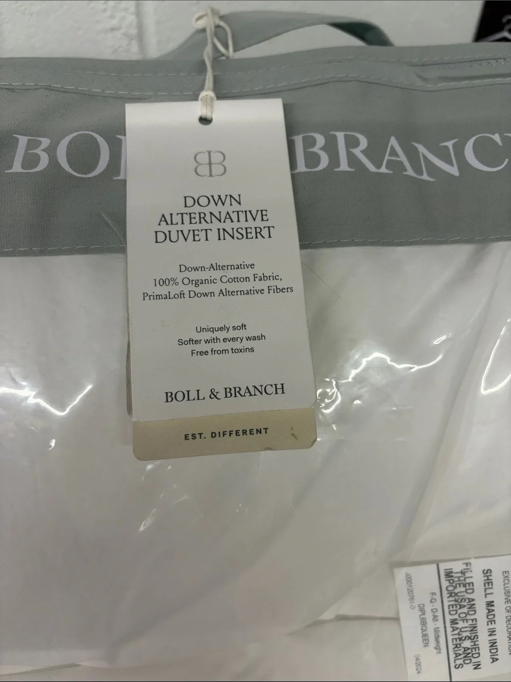 Boll & Branch white comforter